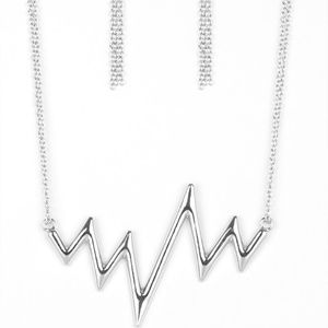 In A Heartbeat - Silver Paparazzi Necklace